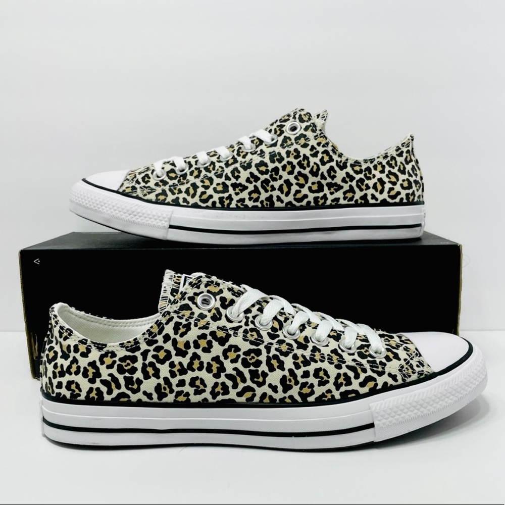Converse Ctas Low Top Black/Driftwood Cheetah Print Unisex